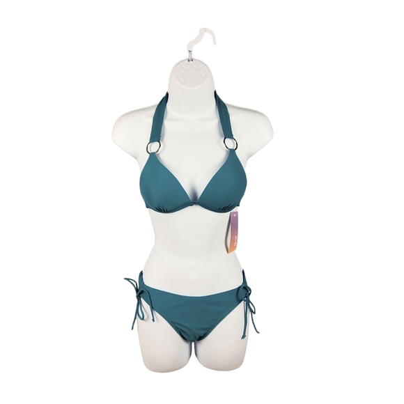 Molybell Teal Halter Push Up Bikini Set Size Small - Picture 5 of 6
